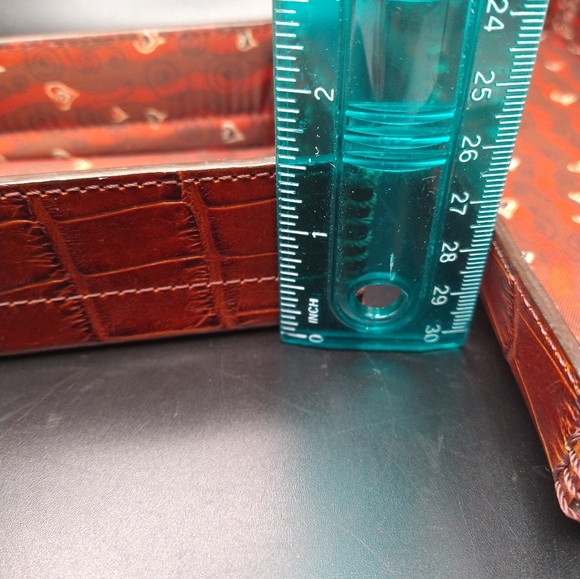 Embellished Leatherette Dresser Storage Necktie Glove Box 8" x 3" - Picture 10 of 12